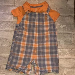 Overalls and Polo type onesie set